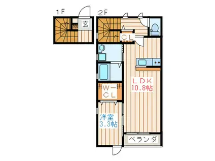 STAY DREAM 将監(1LDK/2階)の間取り写真
