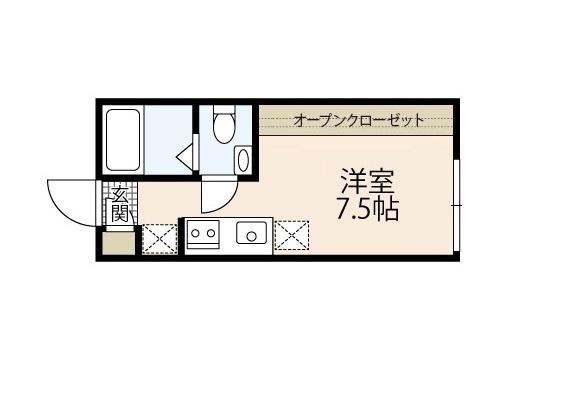 トワスール美の里(ワンルーム/2階)の間取り写真