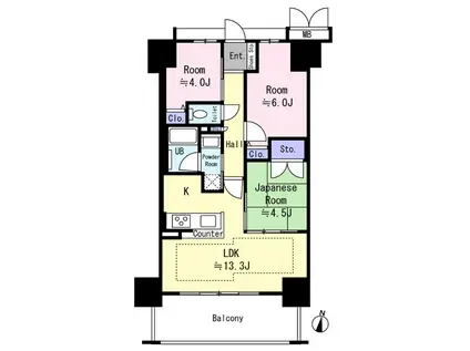 リベールKOBE兵庫ジェネックス(3LDK/15階)の間取り写真