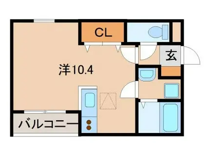 クラウンハイツ宮前(ワンルーム/1階)の間取り写真