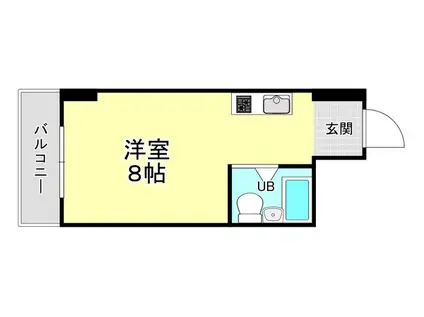 片野三番館(ワンルーム/4階)の間取り写真