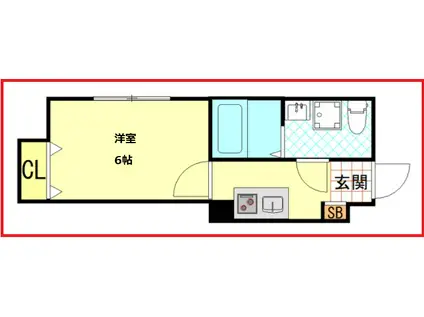 シーエフジオーレノヴァ(1K/1階)の間取り写真