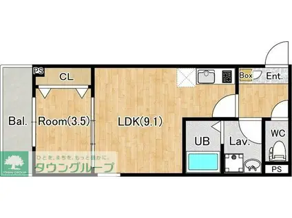 ジーメゾン所沢若狭(1LDK/2階)の間取り写真