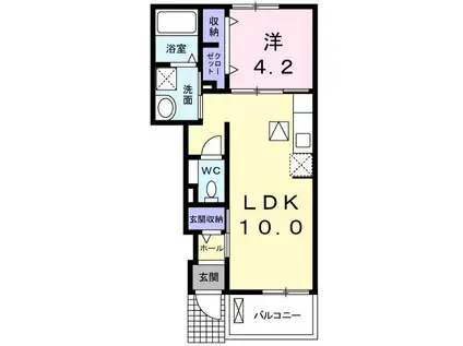 ジュネス二番館(1LDK/1階)の間取り写真