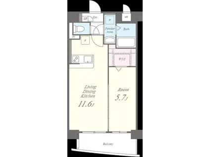 プレアデス(1LDK/3階)の間取り写真