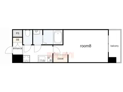 リヴィアス神戸SOLEIL(1K/5階)の間取り写真