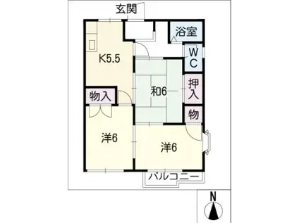 メゾン・カフェオーレ(3K/2階)の間取り写真