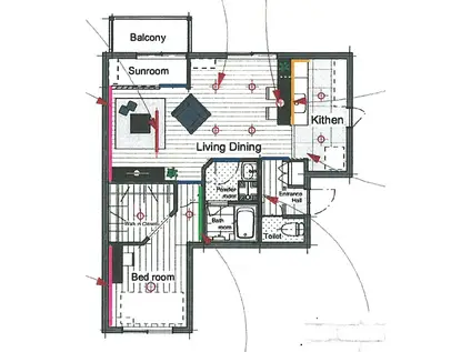 シャイン・シティーI(1LDK/2階)の間取り写真