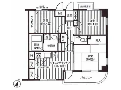 グランシエロ川口本町(3DK/3階)の間取り写真