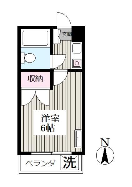 サンクレスト(1K/2階)の間取り写真