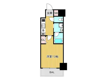アーバネックス京橋プライマリーワン(1K/10階)の間取り写真