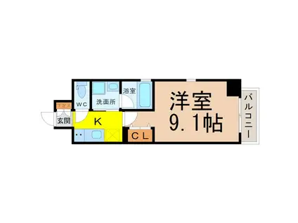 LUMINOUS千種(1K/8階)の間取り写真