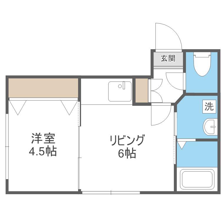 ルーチェ(1DK/4階)の間取り写真