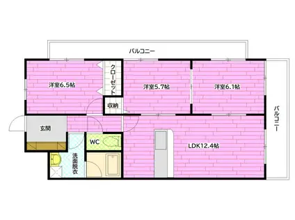 プロスペリティNAKAMURA(3LDK/7階)の間取り写真