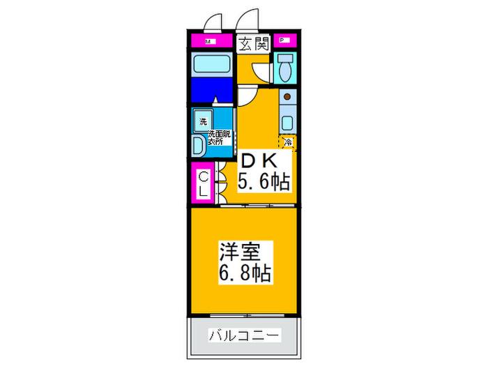 梅町マンション(1DK/1階)の間取り写真
