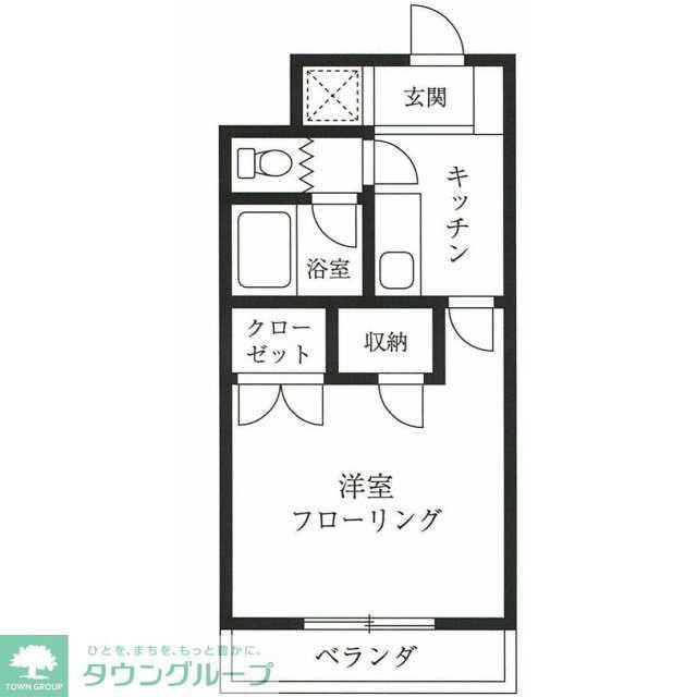 パルフェ城南(1K/4階)の間取り写真