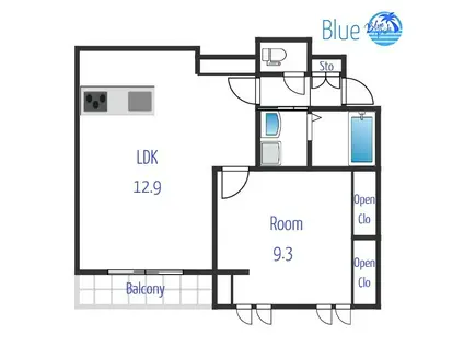 メゾンドゥファミーユ日吉(1LDK/1階)の間取り写真