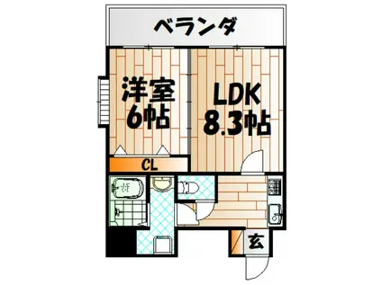HAMIEL KOKURA(1LDK/11階)の間取り写真