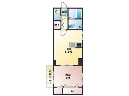 高島平第二日関コーポ(1LDK/5階)の間取り写真