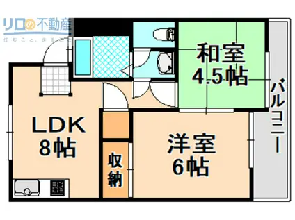 リッチハイム(2LDK/2階)の間取り写真