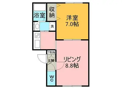 リバティクリオネ(1LDK/3階)の間取り写真