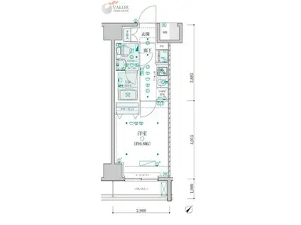 ジェノヴィア横浜関内スカイガーデン(1K/4階)の間取り写真