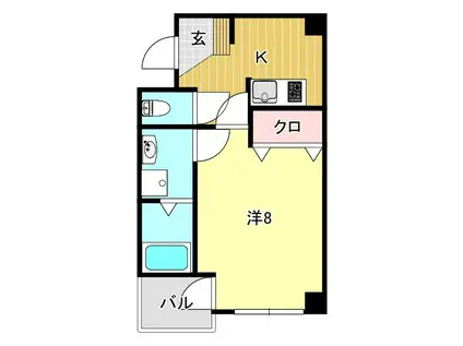 アリュール(1K/3階)の間取り写真