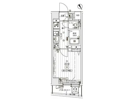 ル・リオン代々木(1K/4階)の間取り写真