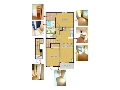 ドミール・たかくらIII棟(2LDK/2階)の間取り写真