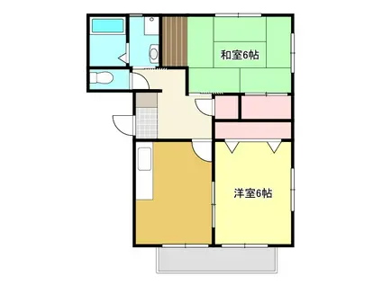 ラ・ヴィラージュA(2DK/2階)の間取り写真