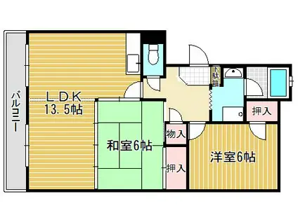 フェリカ葉山(2LDK/3階)の間取り写真