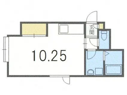 フロントアベニュー(ワンルーム/1階)の間取り写真