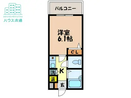 グランピアマンション長崎(1K/1階)の間取り写真