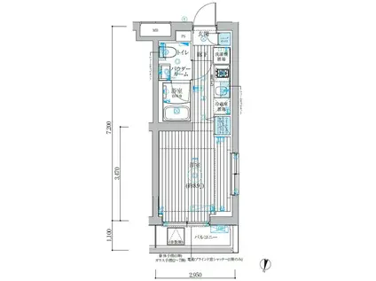 ベルグレード吉野町(ワンルーム/2階)の間取り写真