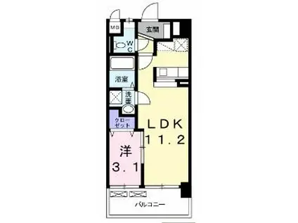 グローヴ・ガーデンE(1LDK/5階)の間取り写真