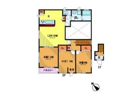 メゾンさくら(3LDK/2階)の間取り写真