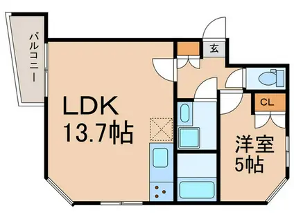 杉並区高円寺南5丁目計画(1LDK/4階)の間取り写真
