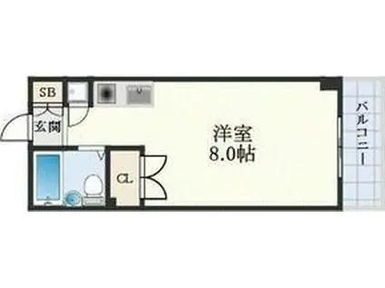 東明マンション江坂(ワンルーム/7階)の間取り写真