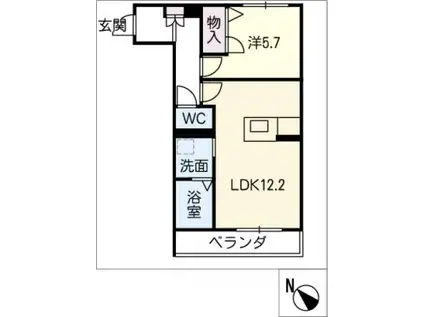 クオリスタ(1LDK/2階)の間取り写真