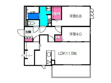 セジュール松寿苑(2LDK/3階)の間取り写真