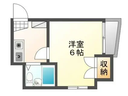 東白島Kビル(1K/3階)の間取り写真