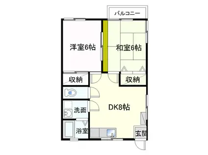 ラ・リブパートI(2DK/1階)の間取り写真