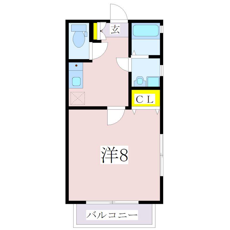 ノースビュー福重(1K/1階)の間取り写真