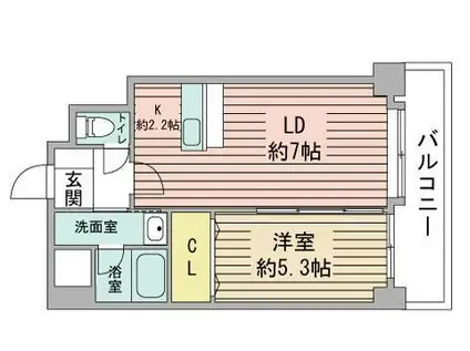 プライムアーバン北3条通(1LDK/4階)の間取り写真