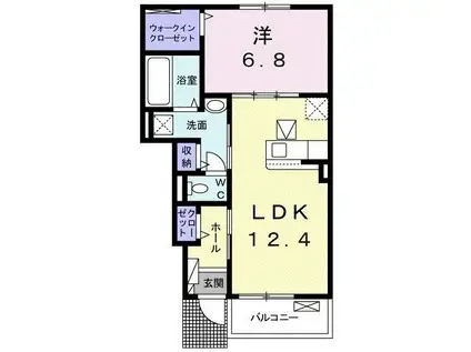 アリーヴィオ(1LDK/1階)の間取り写真