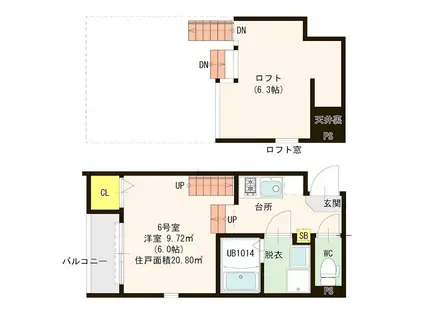 ハーモニーテラス唐原VII(1K/1階)の間取り写真