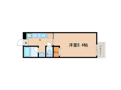 ネオステージ旭ヶ丘(1K/1階)の間取り写真