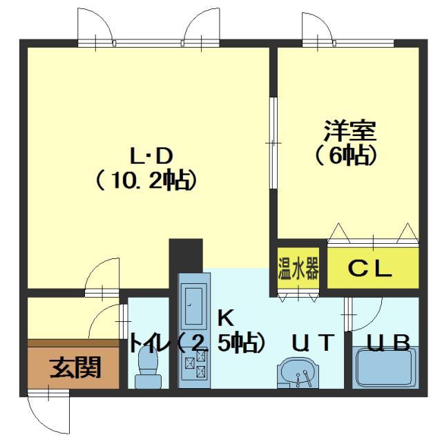 エクセルハイム(1LDK/2階)の間取り写真