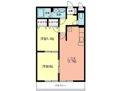 プレシャス コート(2LDK/1階)の間取り写真