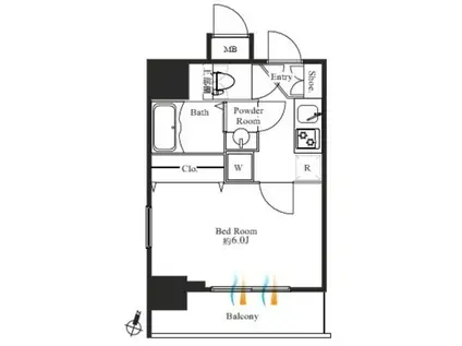 グランパセオ神田駅前(1K/7階)の間取り写真